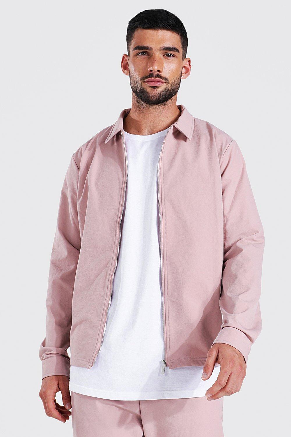 Pink hot sale harrington jacket